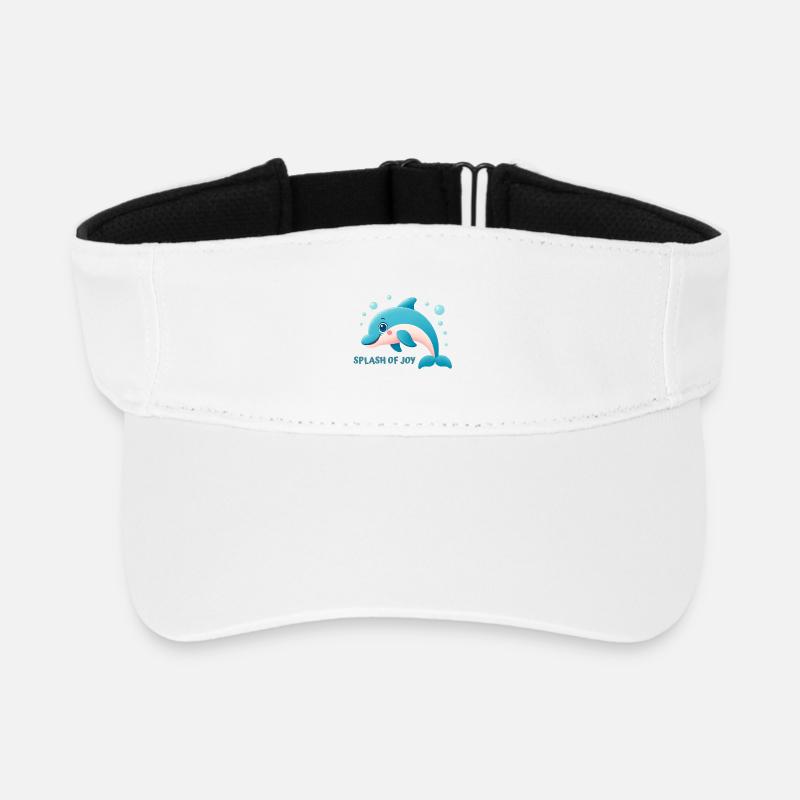 Dolphin splashing happily - Recycled Sun Visor Cap - white