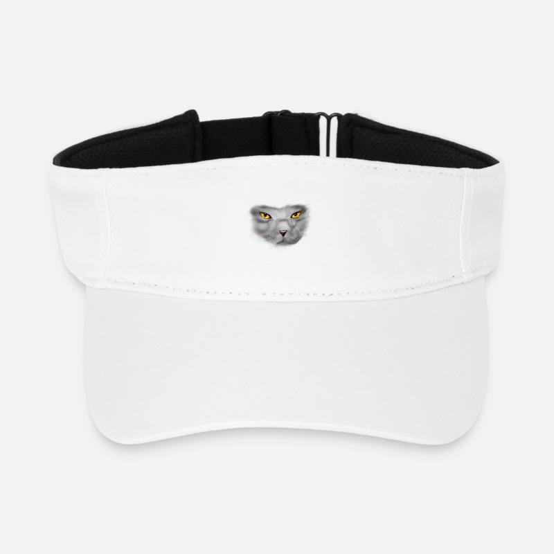 Katze - Recyceltes Visor Cap - Weiß