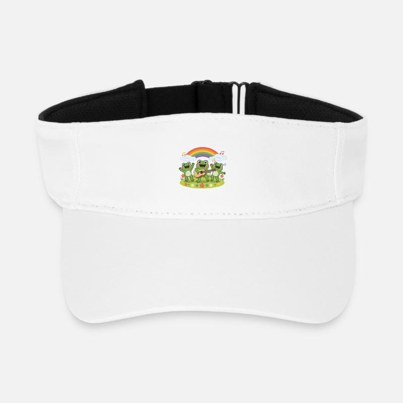 Froschband unter dem Regenbogen - Recyceltes Visor Cap - Weiß