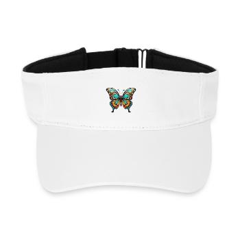 Bunter Schmetterling - Recyceltes Visor Cap - Weiß - Vorne