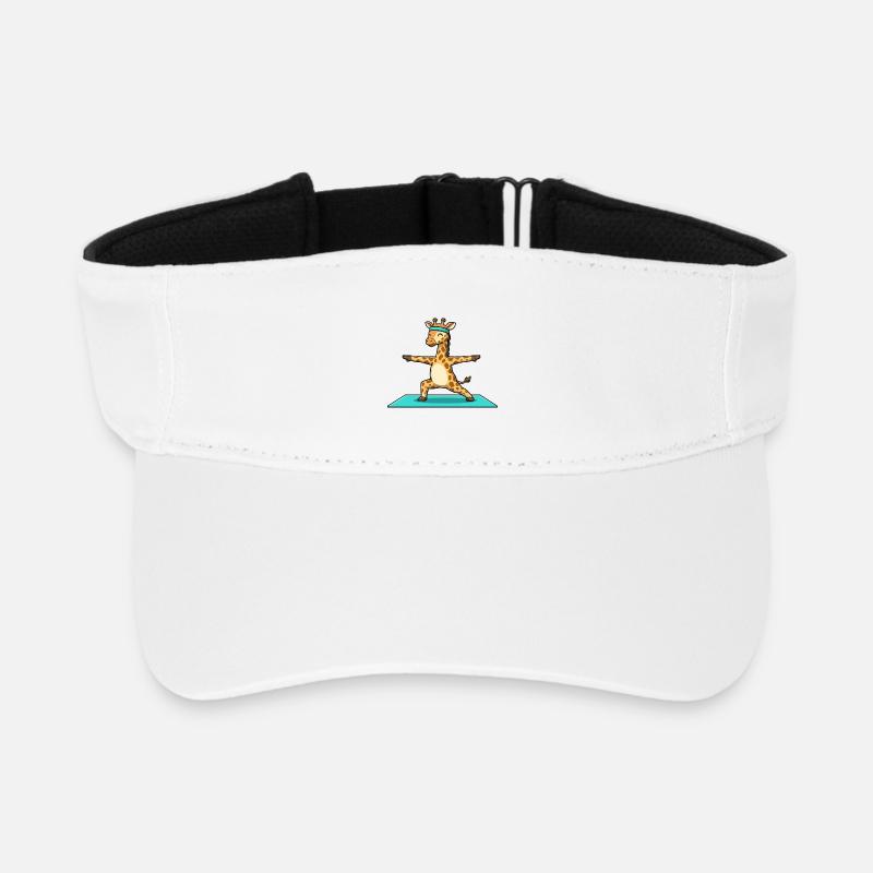 Yoga-Giraffentier, das Krieger-Pose ausführt - Recyceltes Visor Cap - Weiß