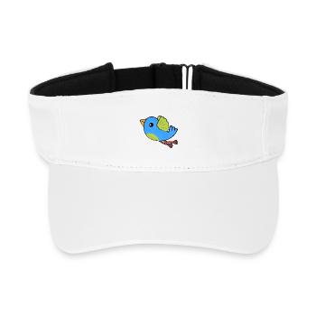 Kleiner Blauer Vogel - Recyceltes Visor Cap - Weiß - Vorne