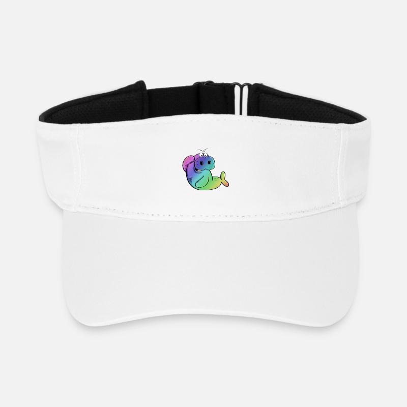 Colorful Manatee - manatees - walrus - sea lion - comic - Recycled Sun Visor Cap - white