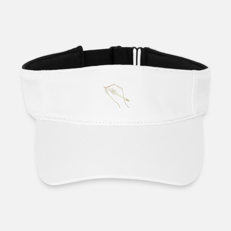 Eine skizzierte Hand, die einen Bleistift hält - Recyceltes Visor Cap - Weiß