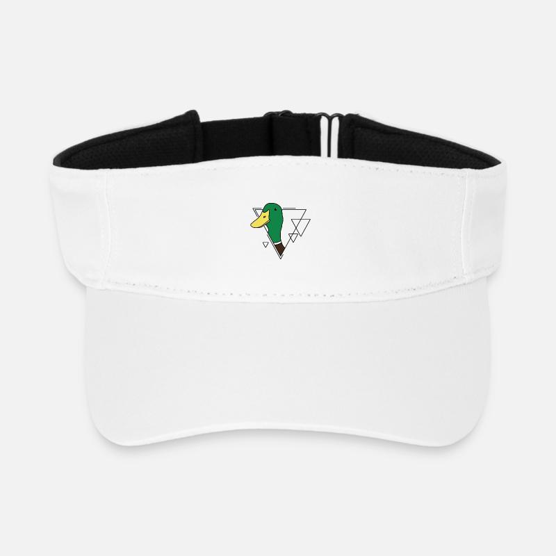 Farbige Ente im geometrischen Design - Recyceltes Visor Cap - Weiß