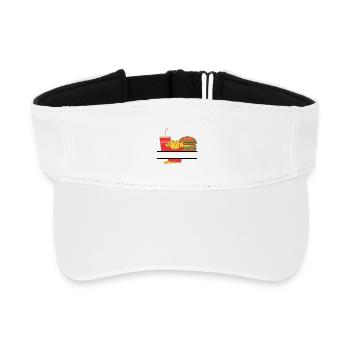 Pommesbuden-Logo oder Restaurant-Emblem - Recyceltes Visor Cap - Weiß - Vorne