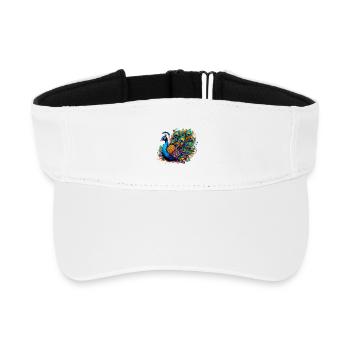 Peacock - Recycled Sun Visor Cap - white - Front