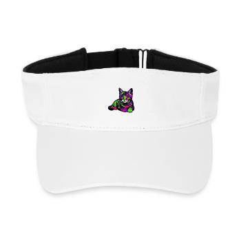 Katze - Recyceltes Visor Cap - Weiß - Vorne