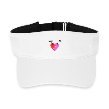 Jesus & me - Heart - Puzzle - Christian - Recycled Sun Visor Cap - white - Front