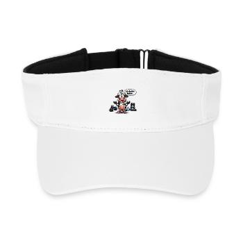 Gym Fitness Humor Cow Saying Gift - Recycled Sun Visor Cap - white - Front