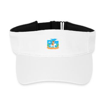 Katzen Cowboy im Wüstenritt - Recyceltes Visor Cap - Weiß - Vorne