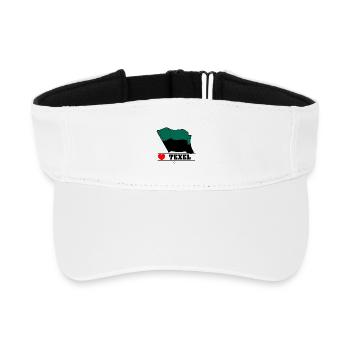 I Love Texel – Design der Inselflagge - Recyceltes Visor Cap - Weiß - Vorne