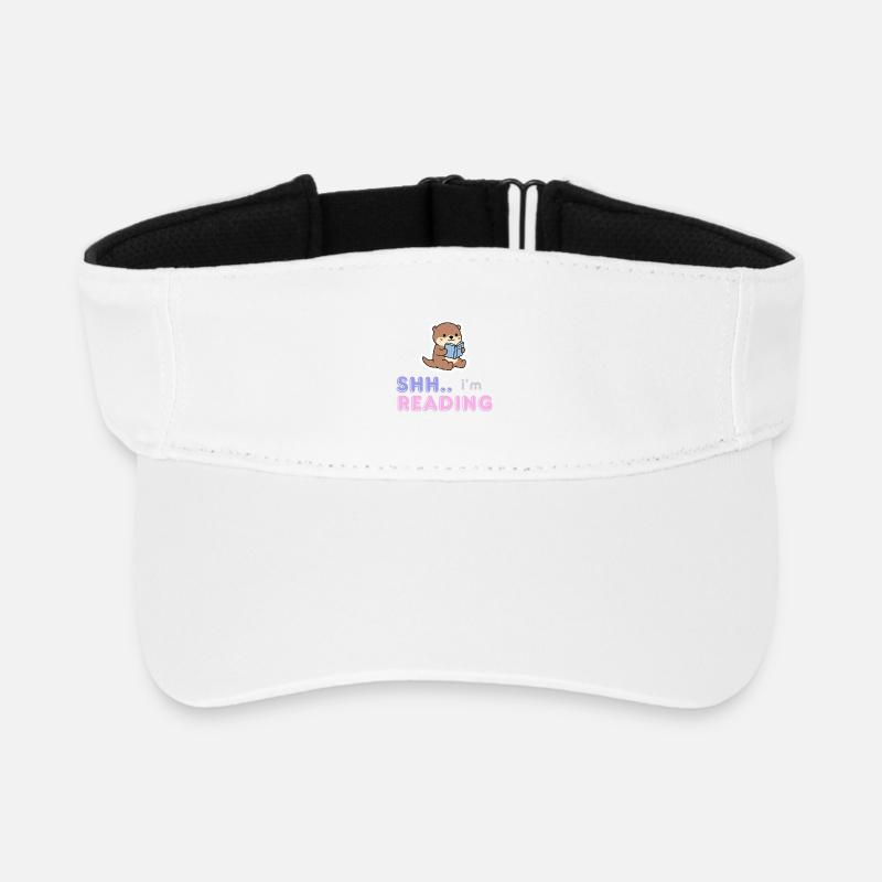 Otter Reading Buddy - Recycled Sun Visor Cap - white