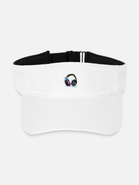 bunter Graffiti Kopfhörer - Recyceltes Visor Cap - Weiß