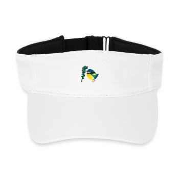 Petit Oiseau Coloré et Baies - Visière de sport recyclée - blanc - Devant