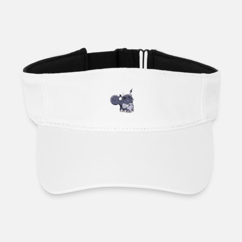 Nilpferd Familie - Recyceltes Visor Cap - Weiß