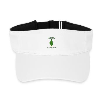 Fucktus Cactus Dumb Dumb Funny Saying Humor - Recycled Sun Visor Cap - white - Front