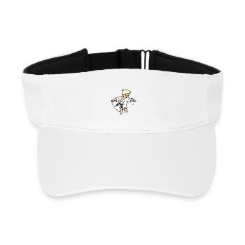 Karaté enfant ou judo enfant ceinture noire - Visière de sport recyclée - blanc - Devant