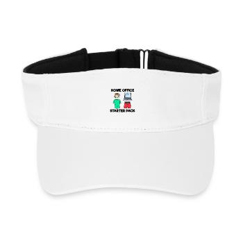 Laptop Coffee Job Home Office Statement Wfh - Recycled Sun Visor Cap - white - Front