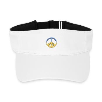 Signe de paix Design rétro Ukraine Anti-guerre - Visière de sport recyclée - blanc - Devant