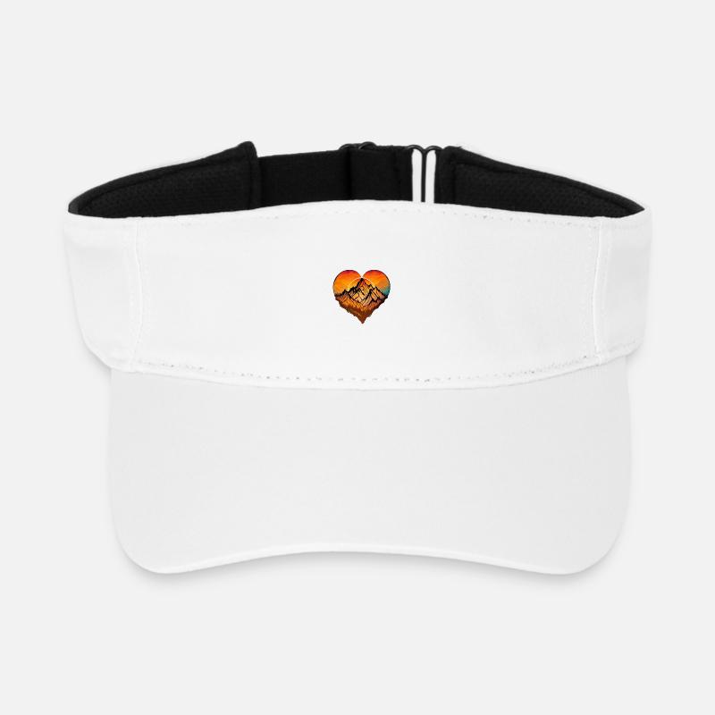 Herzberg Sonnenuntergang im Gebirge - Recyceltes Visor Cap - Weiß