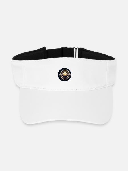 Goldene Sonne mit Strahlen Galaxie - Recyceltes Visor Cap - Weiß