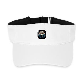 Bunter Bär in Polygon Design - Recyceltes Visor Cap - Weiß - Vorne