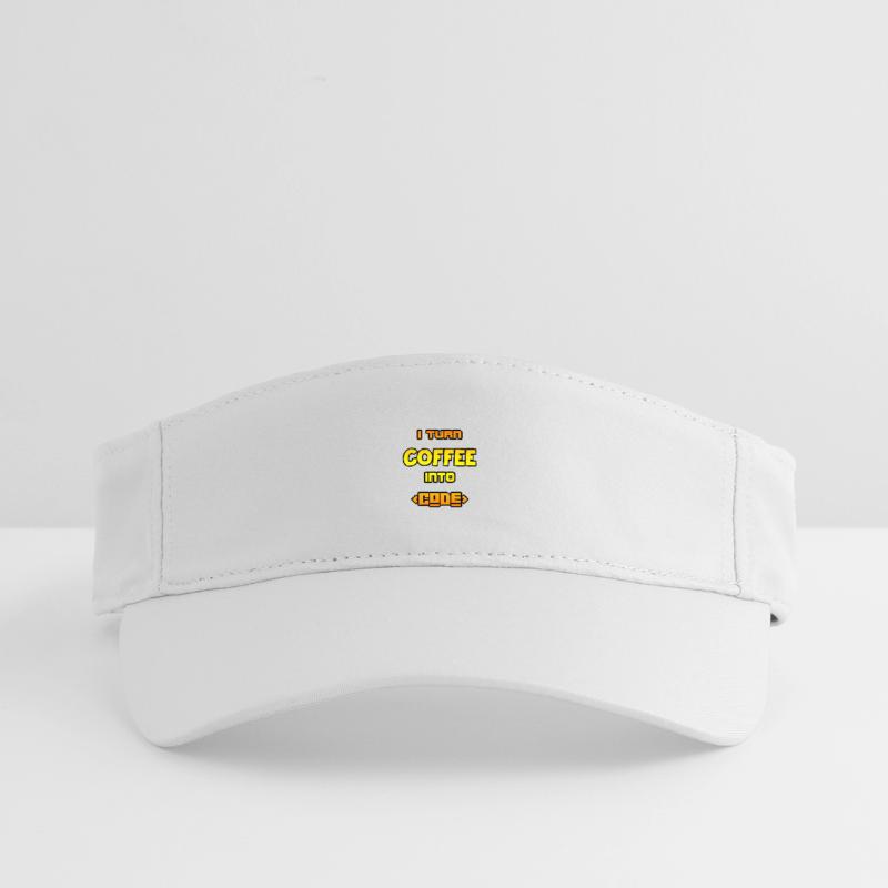 I turn coffee into code Recycled Sun Visor Cap