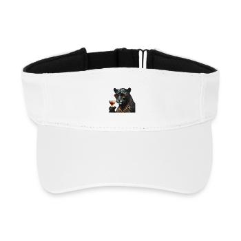 Chic Panther mit Sonnenbrille und Drink - Recyceltes Visor Cap - Weiß - Vorne