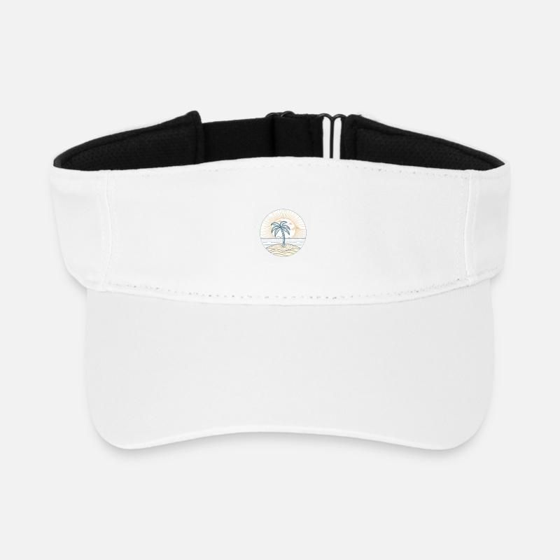 Sunny Island Palm Circle - Recycled Sun Visor Cap - white