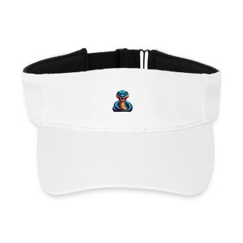 Anaconda Bunte Kawaii Cartoon Figur Clipart - Recyceltes Visor Cap - Weiß - Vorne