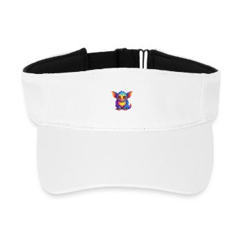 Aye Aye Colorful Kawaii Cartoon Character Clipart - Recycled Sun Visor Cap - white - Front