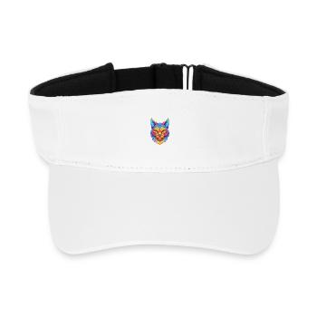 Asiatische Katzenrasse Cartoon Kawaii Tier Haustier - Recyceltes Visor Cap - Weiß - Vorne