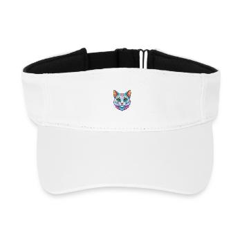 Australische Gefleckte Nebelkatze Rasse Karikatur Kawaii A - Recyceltes Visor Cap - Weiß - Vorne