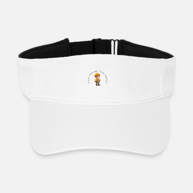 Nicht schlimm, Papa wäscht (Bauarbeiter) - Recyceltes Visor Cap - Weiß