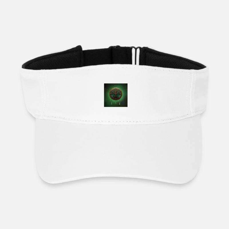 Stilisierter Baum des Lebens - Recyceltes Visor Cap - Weiß