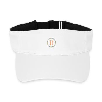 R Monogram, Couronne de fleurs, Personnalisable - Visière de sport recyclée - blanc - Devant