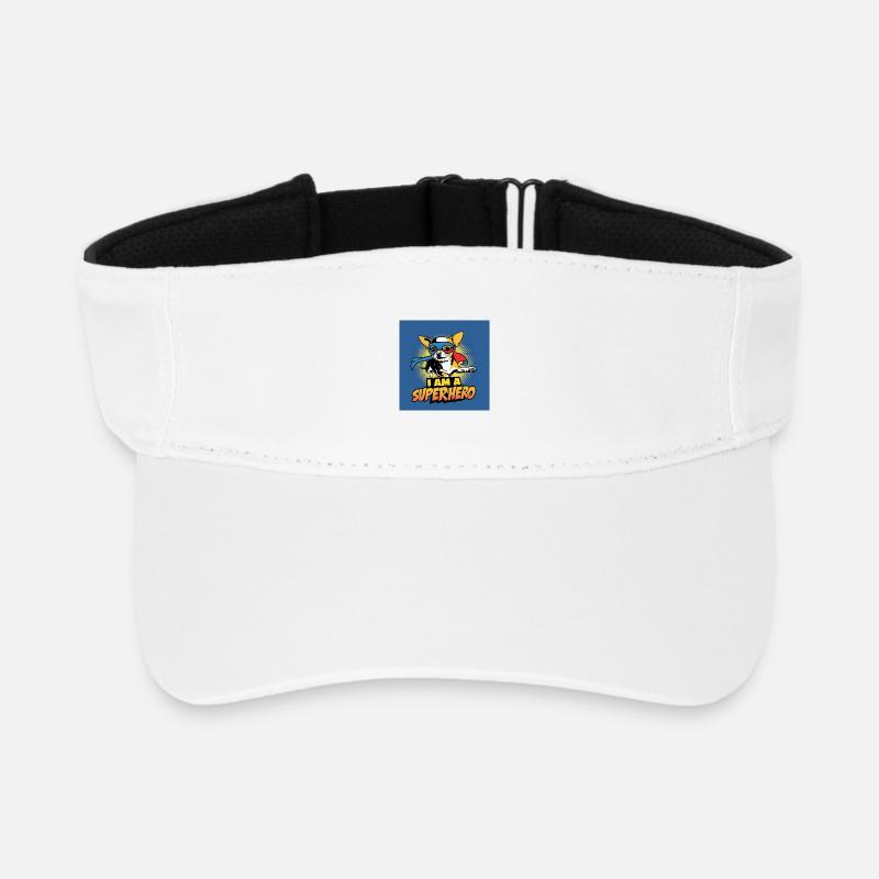 Chihuahua Dog "I am a Superhero" - Recyceltes Visor Cap - Weiß