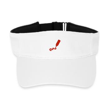 Ketchup-Flasche mit Schwung - witziges Food-Design - Recyceltes Visor Cap - Weiß - Vorne