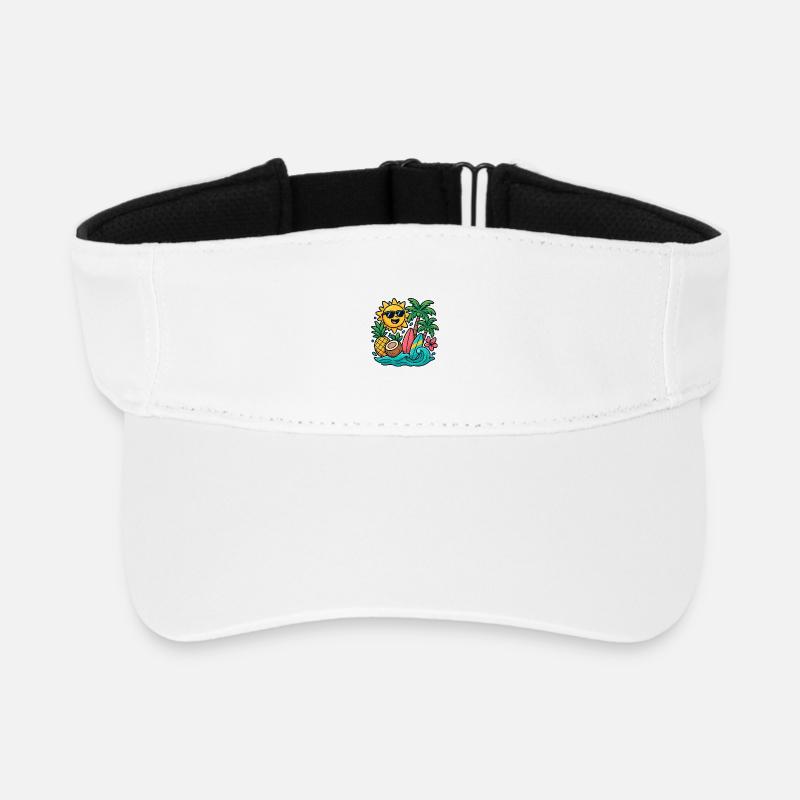 Sonnenstrand Paradies Surf Design - Recyceltes Visor Cap - Weiß