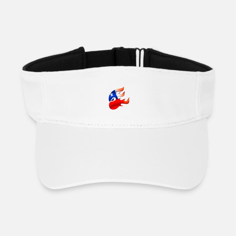 Flagge von Chile - Chile - Ninja - Recyceltes Visor Cap - Weiß
