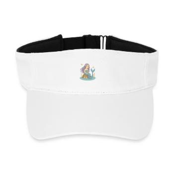 Nordische Fantasie - Lila Meerjungfrau - Recyceltes Visor Cap - Weiß - Vorne