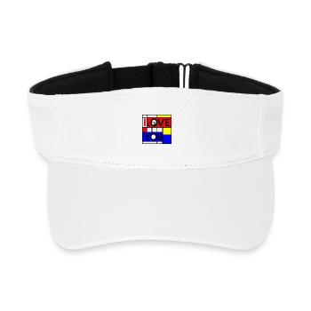 Abstrakte Liebe und Du Geometrisches Design - Recyceltes Visor Cap - Weiß - Vorne