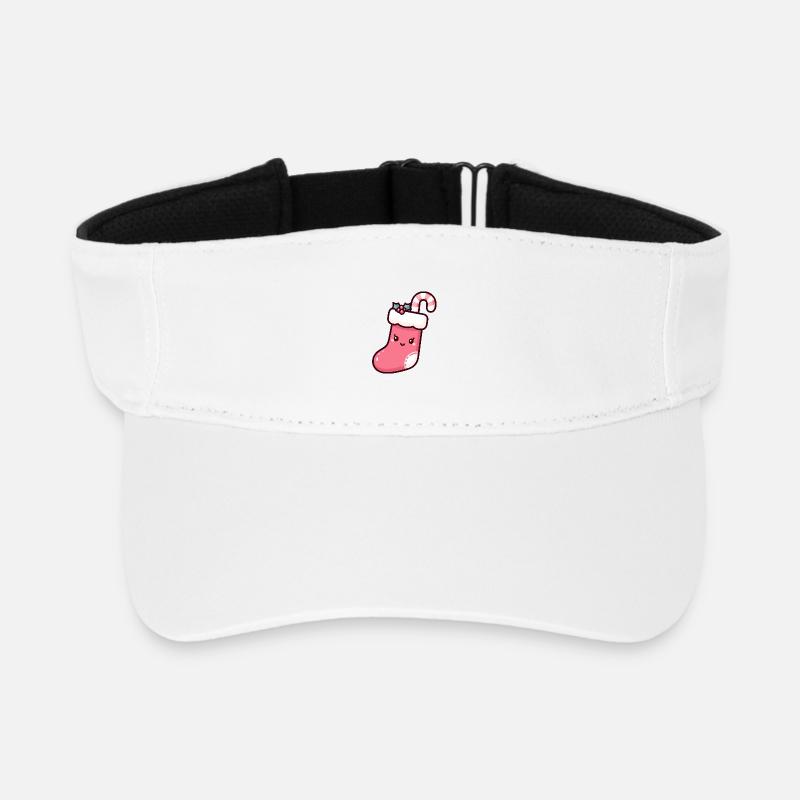 Festive Christmas Stocking Illustration - Recycled Sun Visor Cap - white