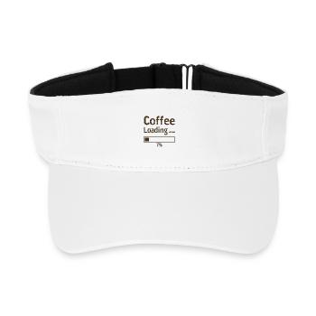 Coffee Loading Spruch Zitat - Recyceltes Visor Cap - Weiß - Vorne