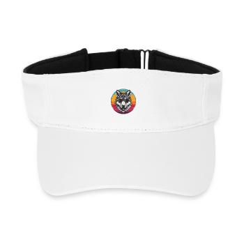 Cool Wolf mit Sonnenbrille im Retro-Design - Recyceltes Visor Cap - Weiß - Vorne