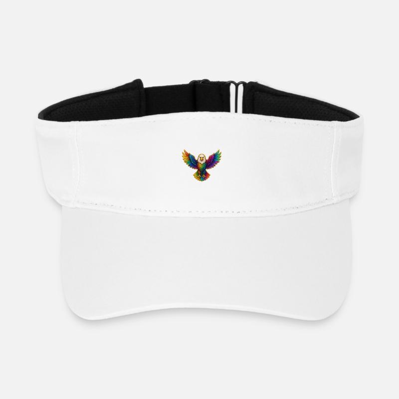 Rainbow Eagle Wing Art - Recycled Sun Visor Cap - white