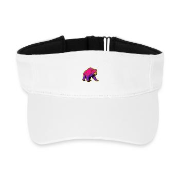 Neon Bär mit Kraft  - Recyceltes Visor Cap - Weiß - Vorne