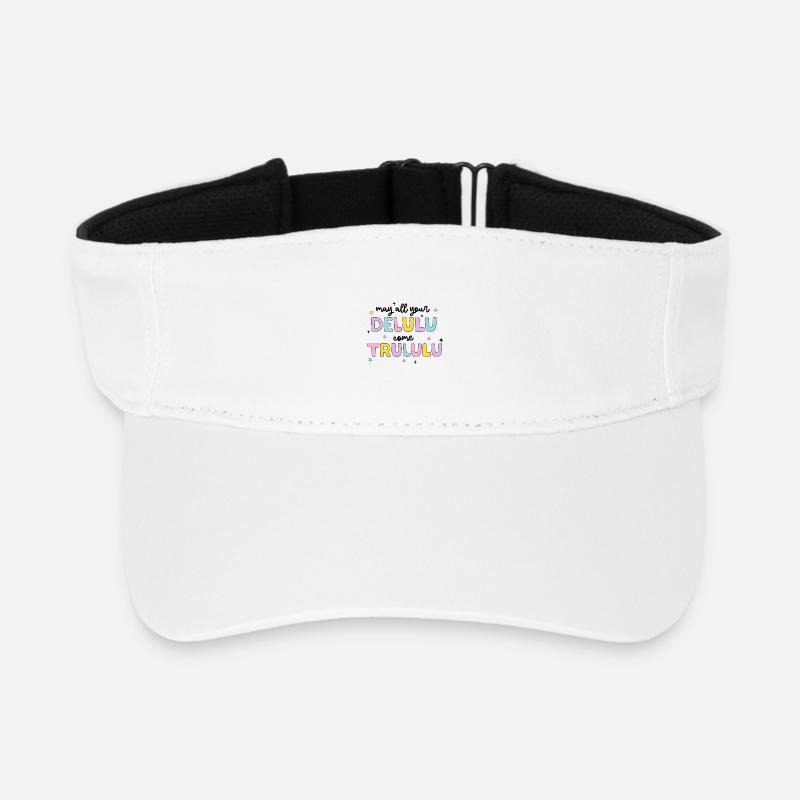 Pastell Delulu Trulu Spruch - Recyceltes Visor Cap - Weiß