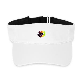 Rainbow Eye Flower Psychedelic Art - Recycled Sun Visor Cap - white - Front